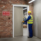 Premium Light Grey Internal Fire Door with Solid Core and Engineered Construction - FD30 Certified