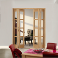 Premium 4 Leaf Bi-Folding Door Set with High-Quality Hardware and Polished Chrome Finish for Space-Saving Room Separation