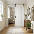 Internal White Primed Sliding Door - Toledo 3 Panel with Black Top Mount
