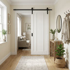 Internal White Primed Sliding Door - Toledo 3 Panel with Black Top Mount