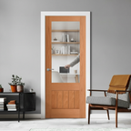 Oak Internal Fully Finished Fire Door with Clear Glass Panel - 30 Minute Fire Resistance for Safety and Elegance - Image 2