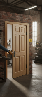 Premium 6 Panel Internal Unfinished Oak Door - Classic Victorian Design with Engineered Construction for Strength and Stability