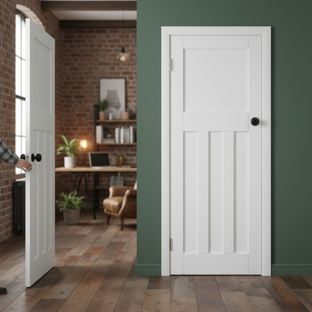 Premium Internal Primed Door in Classic 1930's Style for Interior Use, Durable Timber Construction, Smooth Primed Finish