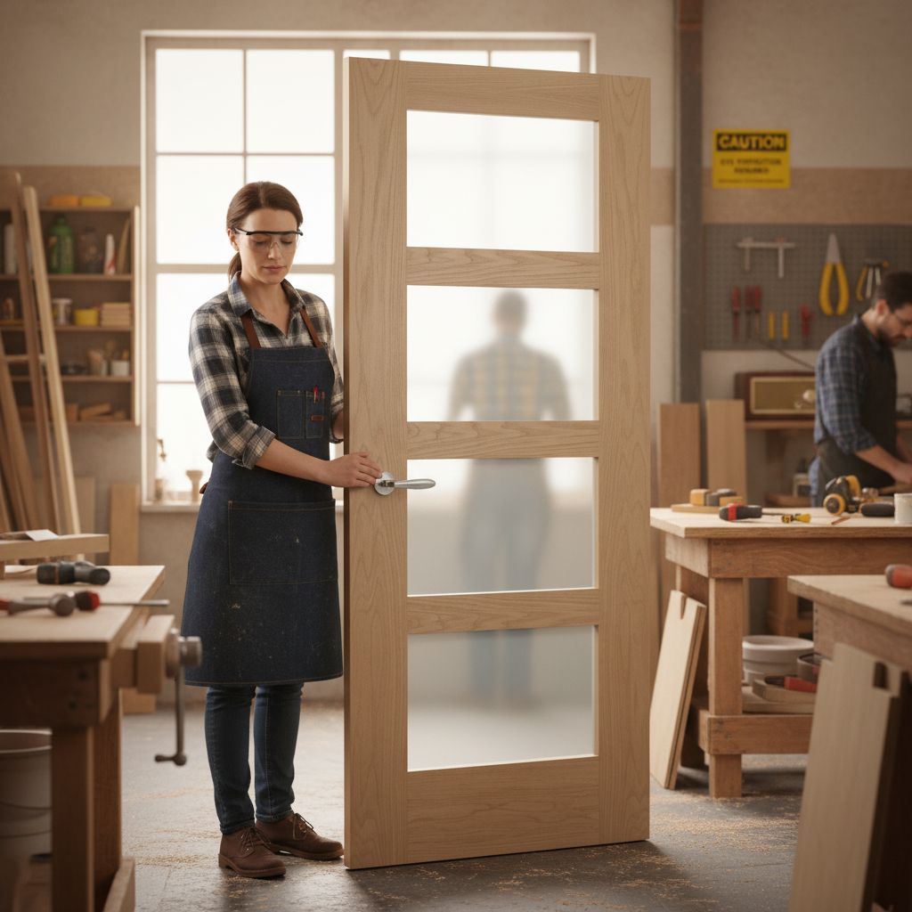 Premium Internal Shaker Style Door with Obscure Glazed Safety Glass for Bright and Airy Interiors