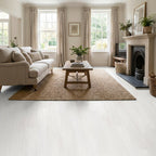 6mm Rigid Core Vinyl Flooring in Misty White, 100% Waterproof, 0.55 Wear Layer