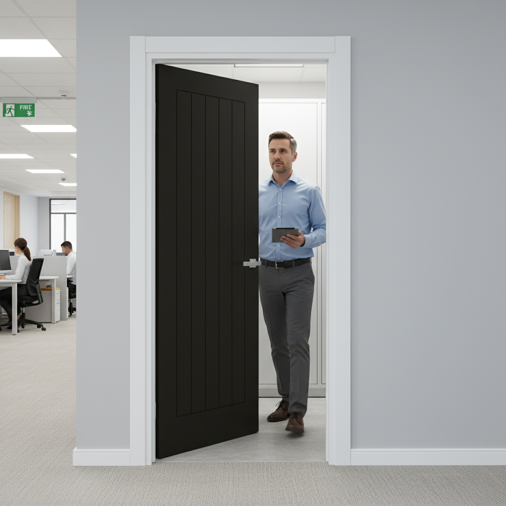 Premium Internal Fully Finished Oak Fire Door with FD30 Rating for Enhanced Fire Protection in Modern Interiors - Image 2