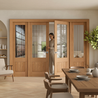 Premium Internal Oak Room Divider Set with Clear Glass Sidelights, Complete Kit for Elegant Space Division - Image 2