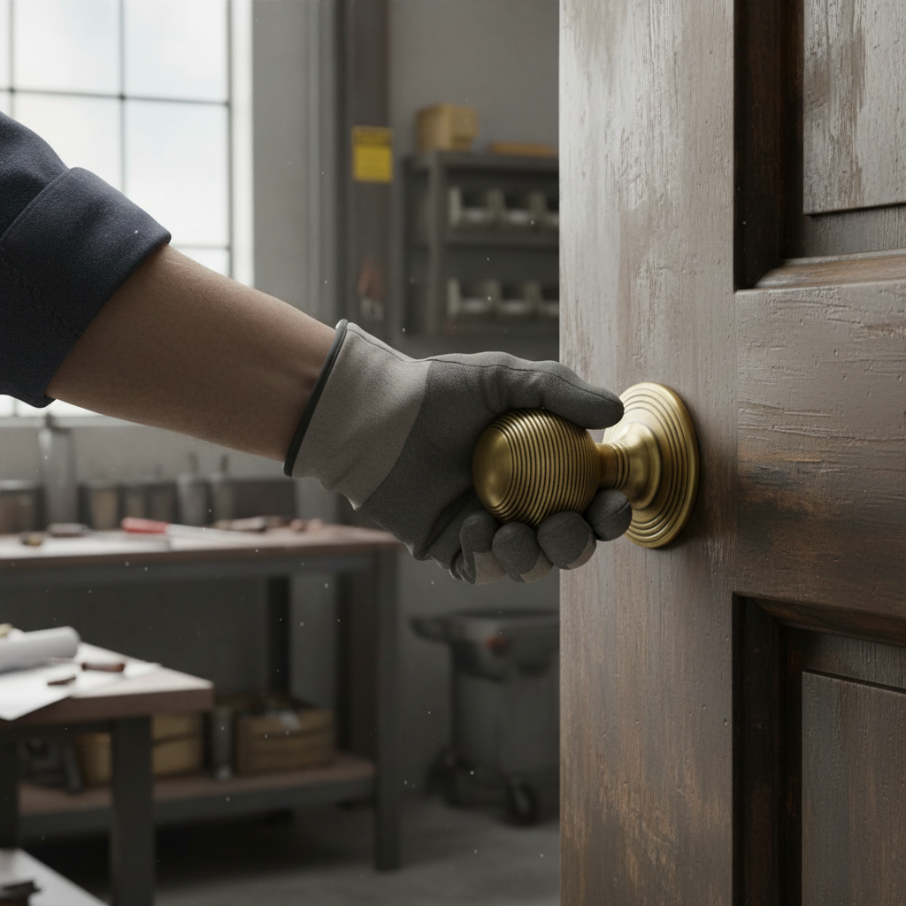 Premium Reeded Door Knob with Concealed Fix Rose and Fire Door Rating, Elegant Design for Comfortable Grip