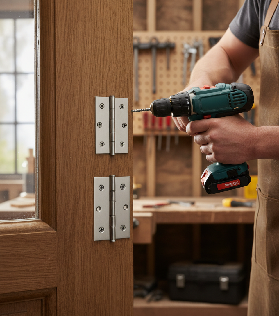 Premium 3 Inch Washered Interior Hinge Pair for Doors 35mm-40mm with Matching Fixing Screws