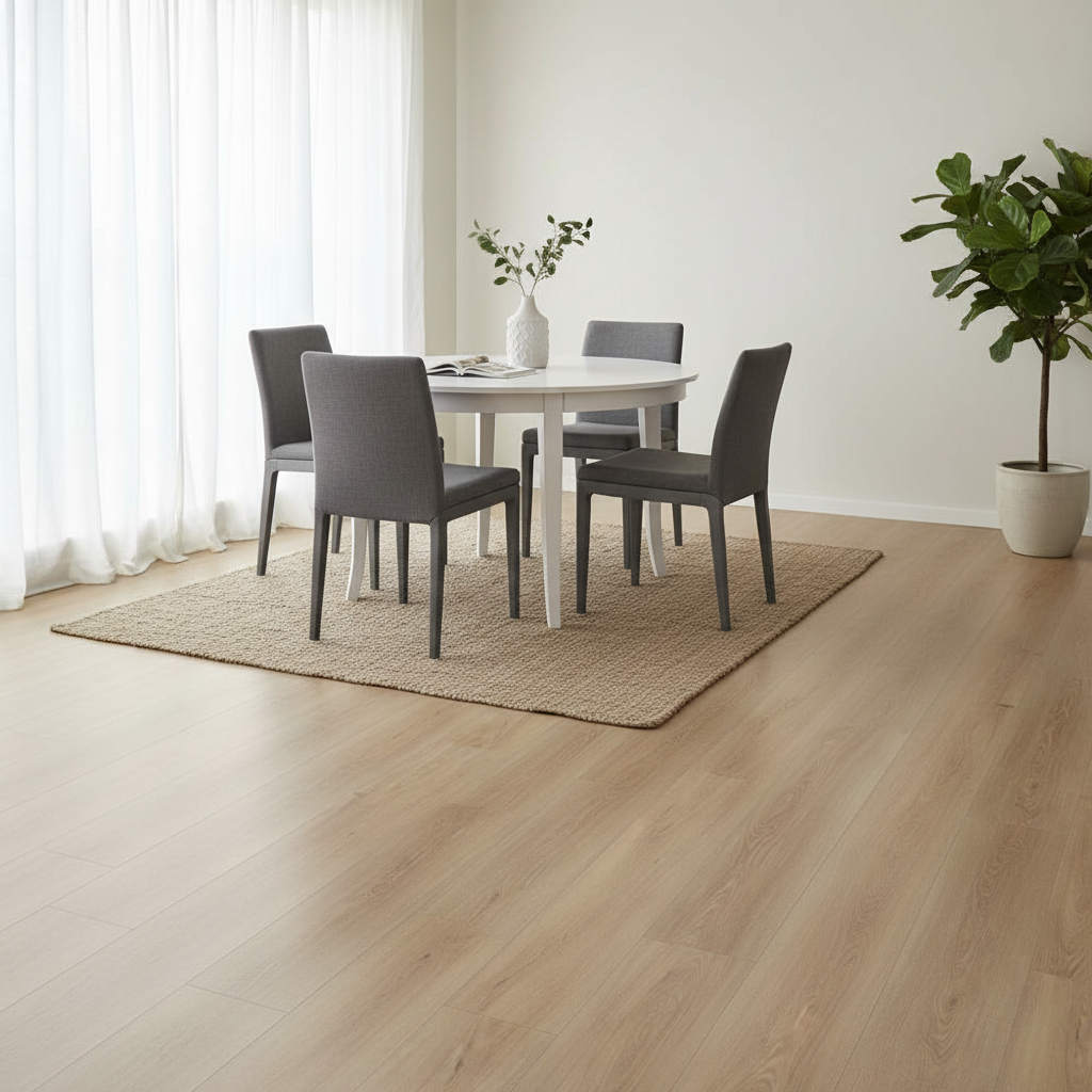 Premium 5mm Embossed Rigid Core Vinyl Flooring with Water-Proof Seal and Built-In Cork Underlay for Enhanced Comfort and Durability