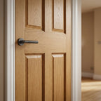 Internal Oak FD30 Fire Door Unfinished Traditional 4 Panel Victorian Design - detail view