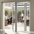 Premium 7ft Slimline White Aluminium Bifold Doors with Double Glazed Units and Enhanced Security Features