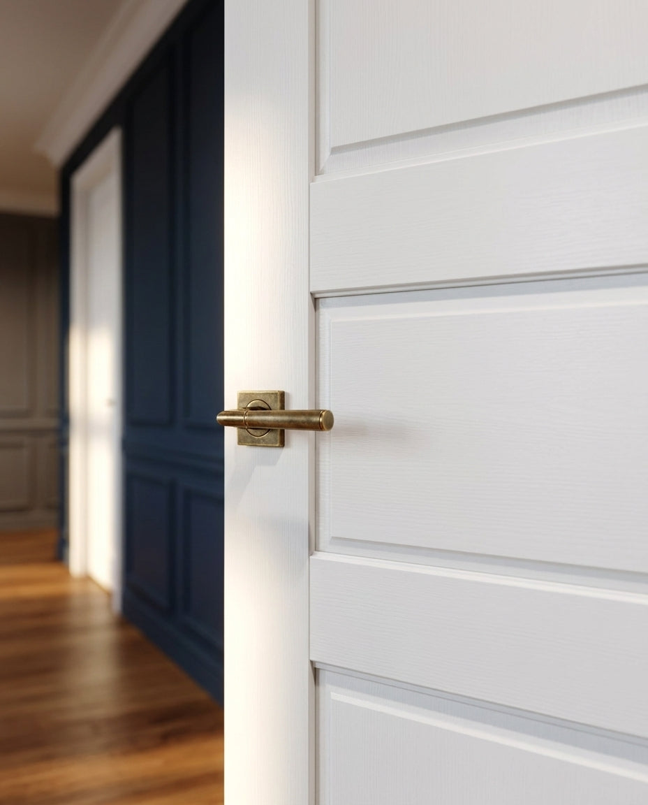 Internal White Primed Temple Door - Semi-Solid Core with Lifetime Guarantee - detail view