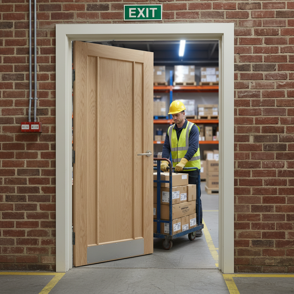 Premium Fully Finished Oak Fire Door with Decorative Beading and 30 Minutes Fire Rating for Safety
