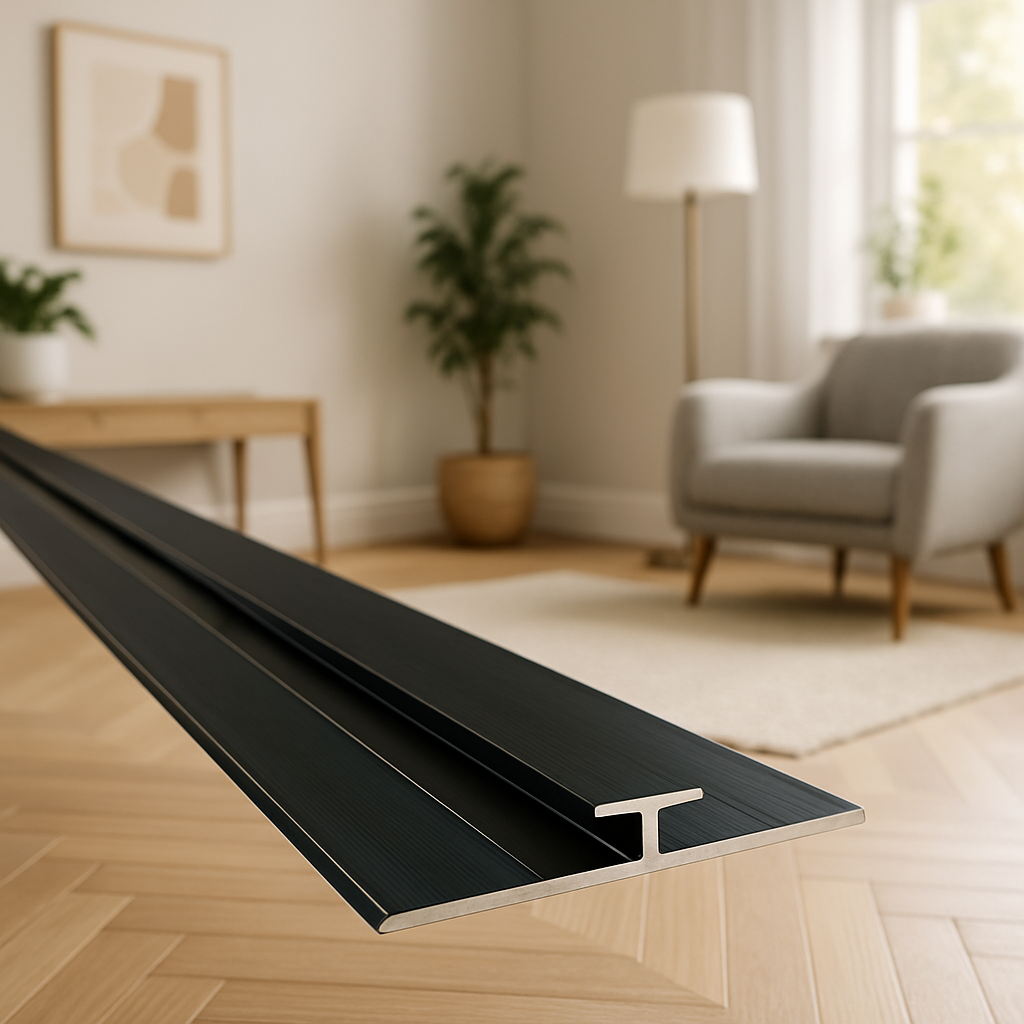 Wetwall H-section Wall Panelling in Matt Black - 2440mm Length