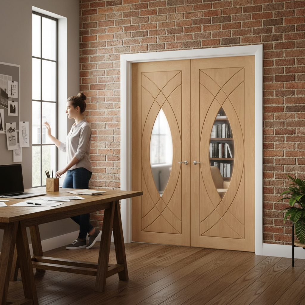 Premium Custom Made Obscure Glazed French Doors with Engineered Construction for Strength and Privacy