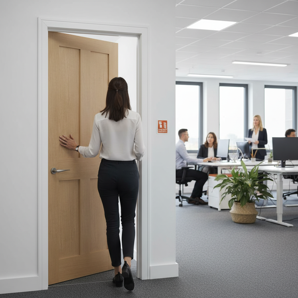 Premium Fully Finished Oak Fire Door with Clear Glazing, Engineered for Strength and Stability - 30 Minutes Fire Rated