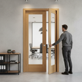 Premium Fire Rated Pocket Door System with Clear Glazed Design and Adjustable Features for 30-Minute Fire Doors