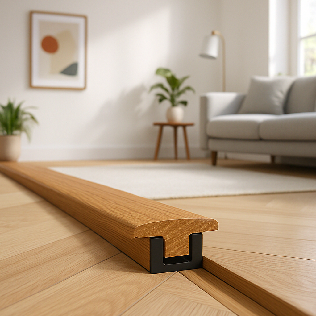 Toffee Oak End Profile Door Bar, 990mm Length