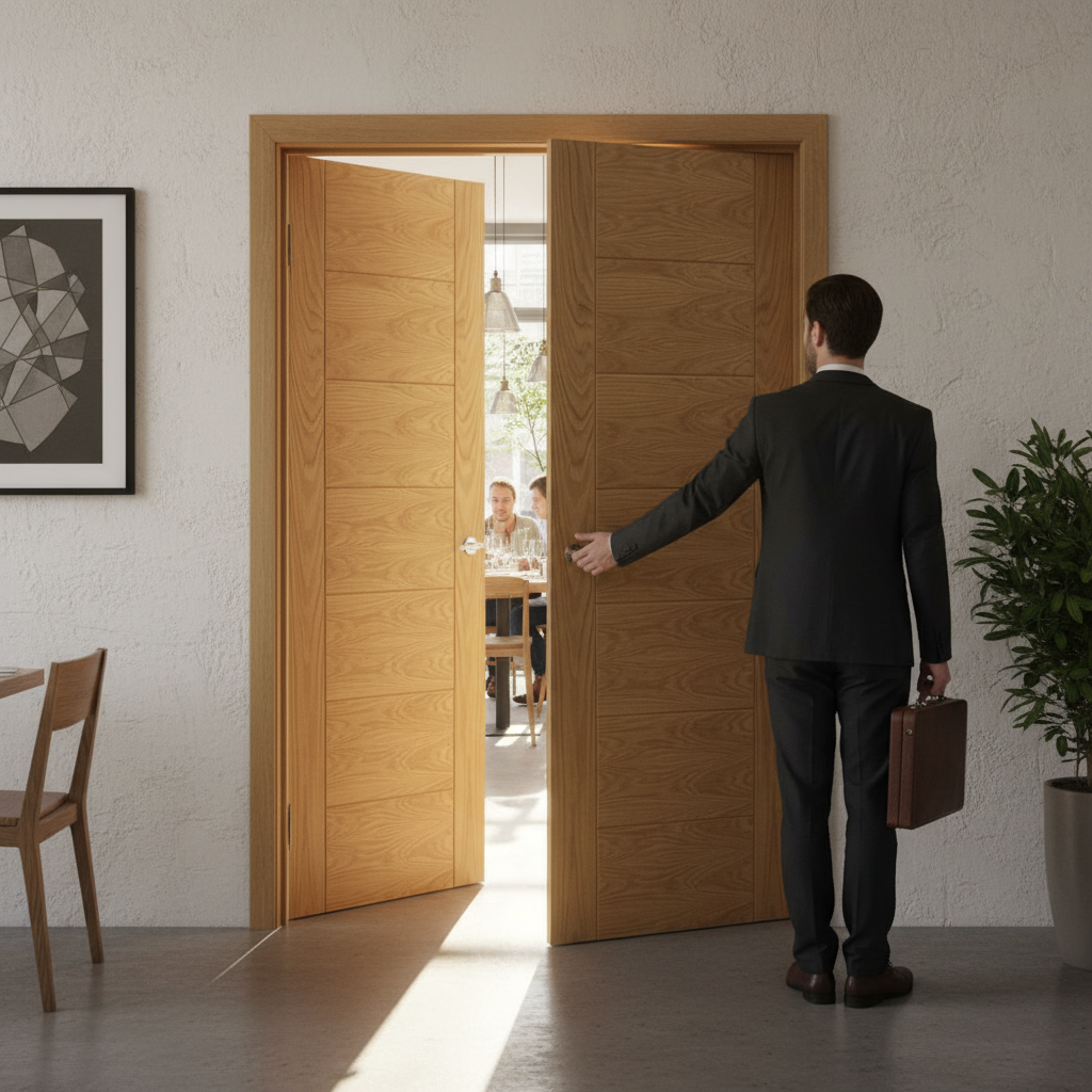 Premium Internal Unfinished French Doors with 7 Horizontal Panels for Modern Interiors