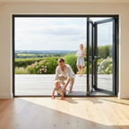 Premium 8ft Grey Timber External Bifold Door Set with Low E Double Glazing, Reversible Fitting, and Complete Hardware Package