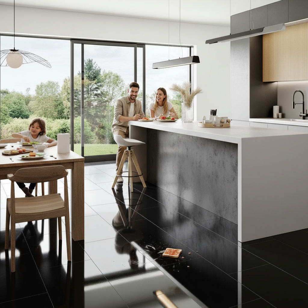 Premium 8mm High Gloss Laminate Flooring with Water-Resistant Surface for Quick Installation and Seamless Finish