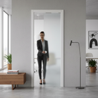 Premium Single Satin Glass Pocket Door System with 8mm Tempered Glass and Space-Saving Design