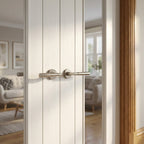 Internal French Door with 1 Light Clear Glass, White Primed, Semi-Solid Core - detail view