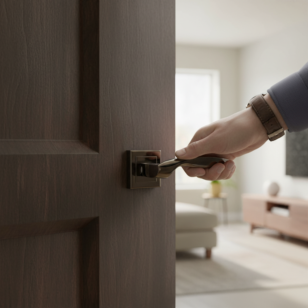 Square Lever Door Handle with Black Nickel Finish for Modern Interiors - High-Quality Professional Grade for Industrial...