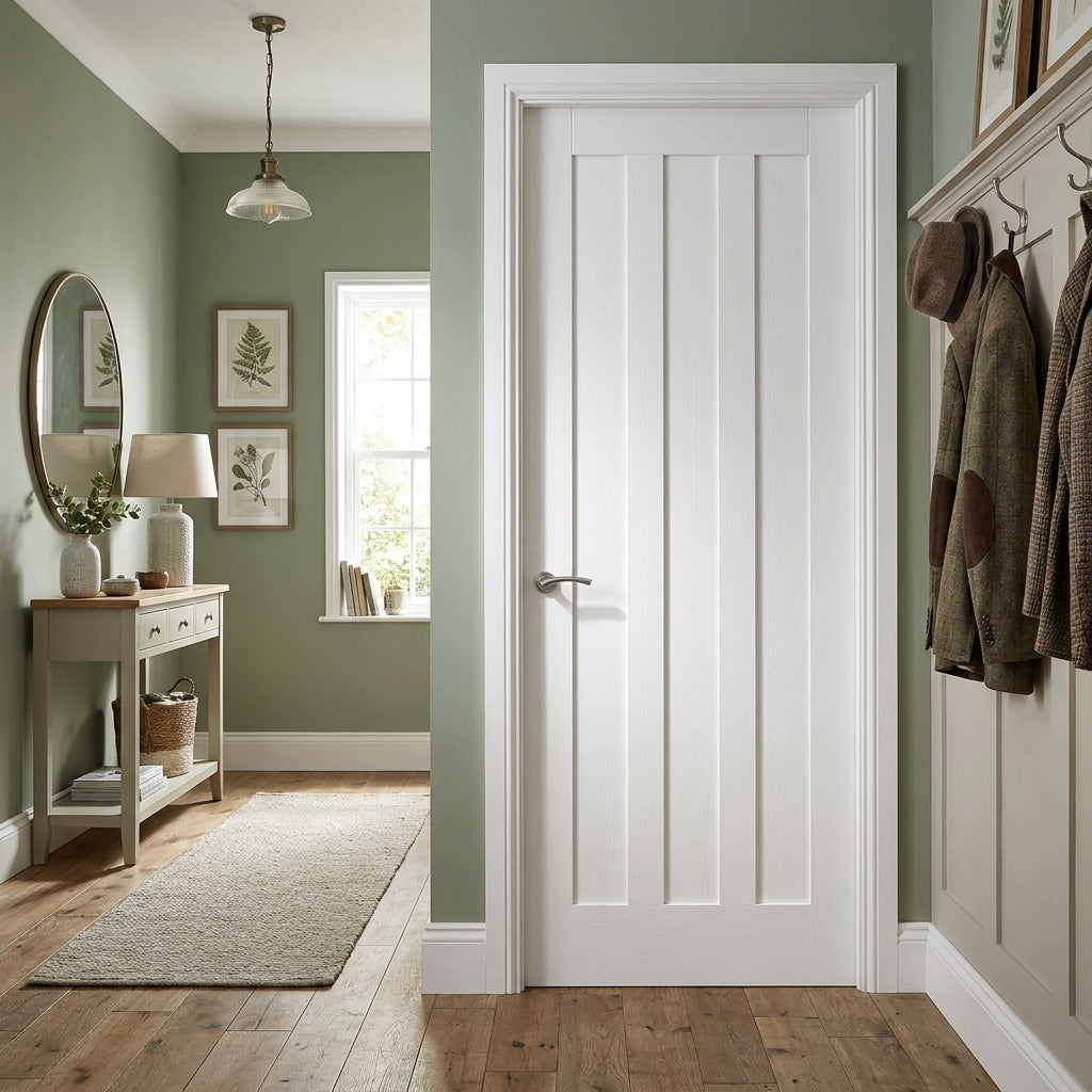 Internal White Ashton 3 Panel Door, Primed Finish, Solid Core