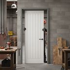 Premium 60 Minute Fire Rated White Interior Door with Engineered Construction and Tongue and Groove Design
