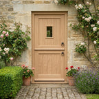 External Oak Stable Door Unfinished with 1 Light Clear Double Glazing