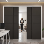 Premium 4 Door Telescopic Pocket Door System with Industrial-Style Doors for Space Efficiency and Modern Aesthetics