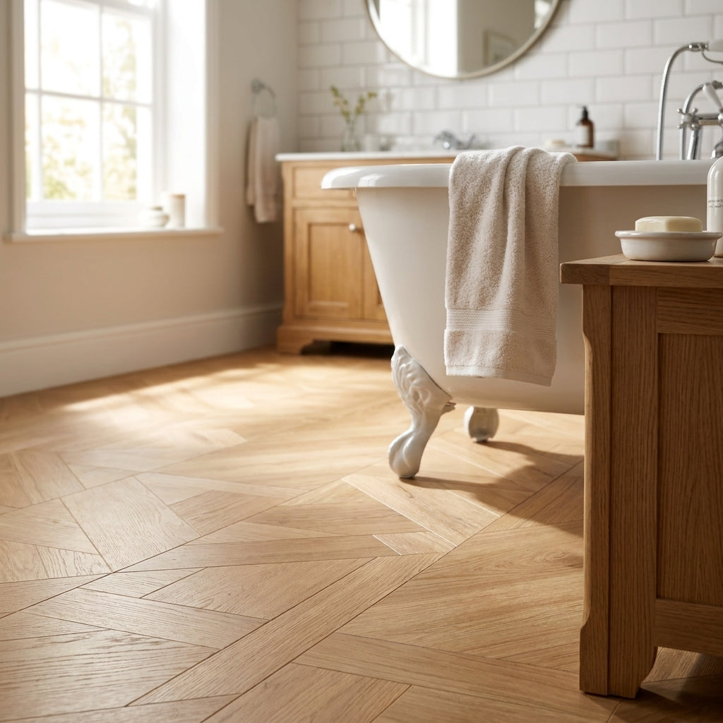 Water-Resistant 8mm Oak Milano Laminate Flooring - detail view