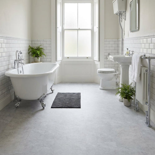 5mm Rigid Core LVT Flooring in White Granite - Waterproof Vinyl