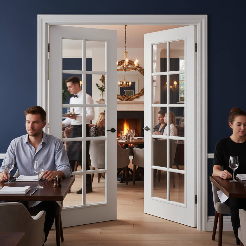 Premium White Moulded 10 Light Glazed Internal Door Pair with Clear Glass for Elegant Interiors