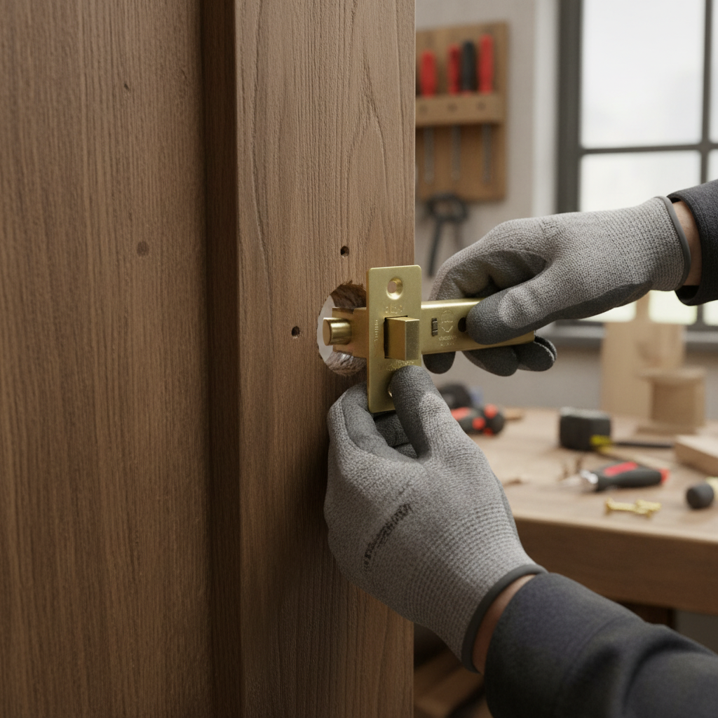 Premium 78mm (3'') Bolt Through Tubular Latch in Satin Brass Finish - Ideal for Door Hardware