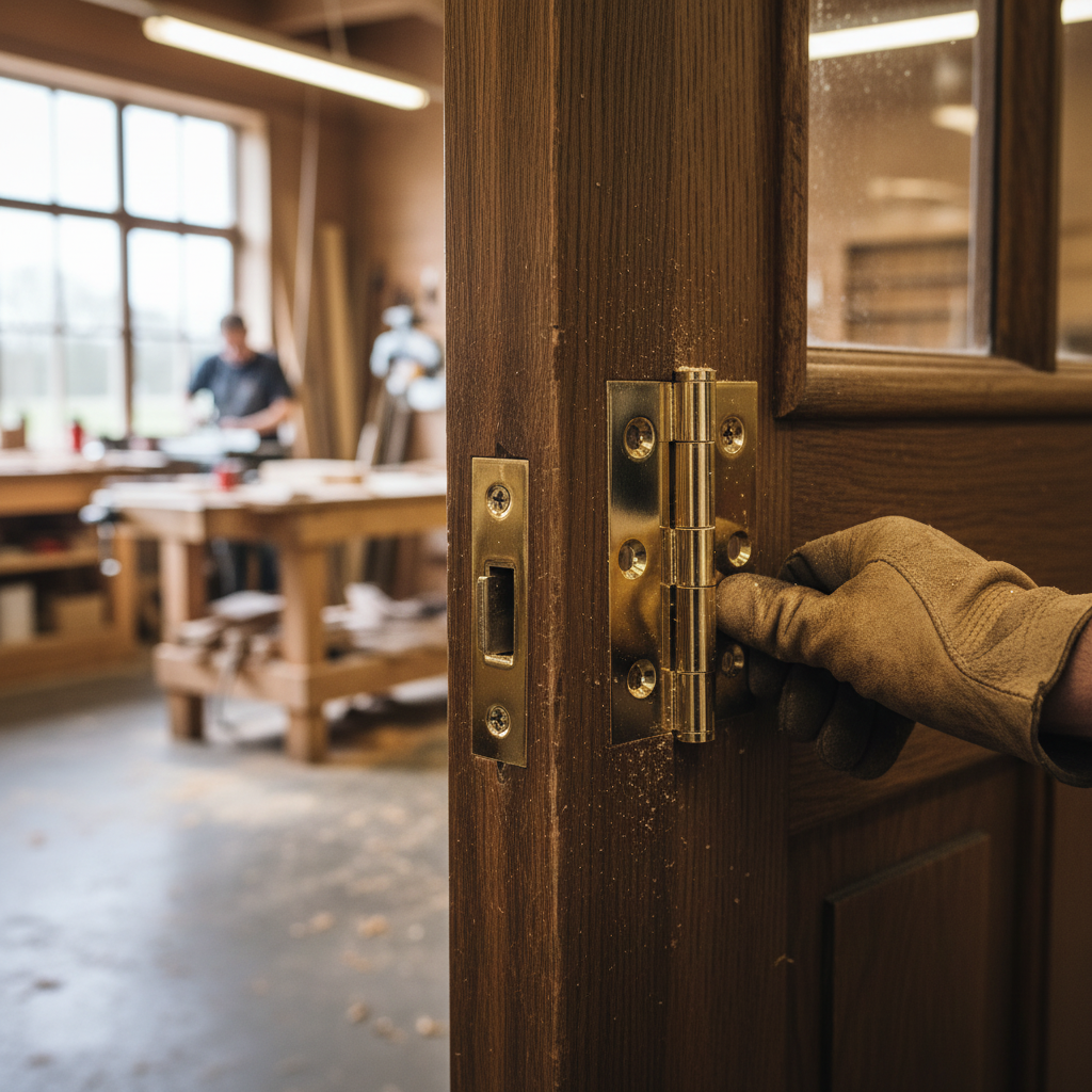 Premium 75mm (3") Button Tipped Hinge Pair - High-Quality Steel Frame with Polished Electro Brass Finish for Contemporary Look