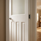 Internal White Door, Primed Finish, 1930's Style, 1 Light Obscure Glass - detail view