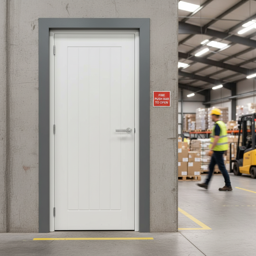 Premium White Fire Rated Door FD60 with Solid Core Construction and 10-Year Warranty