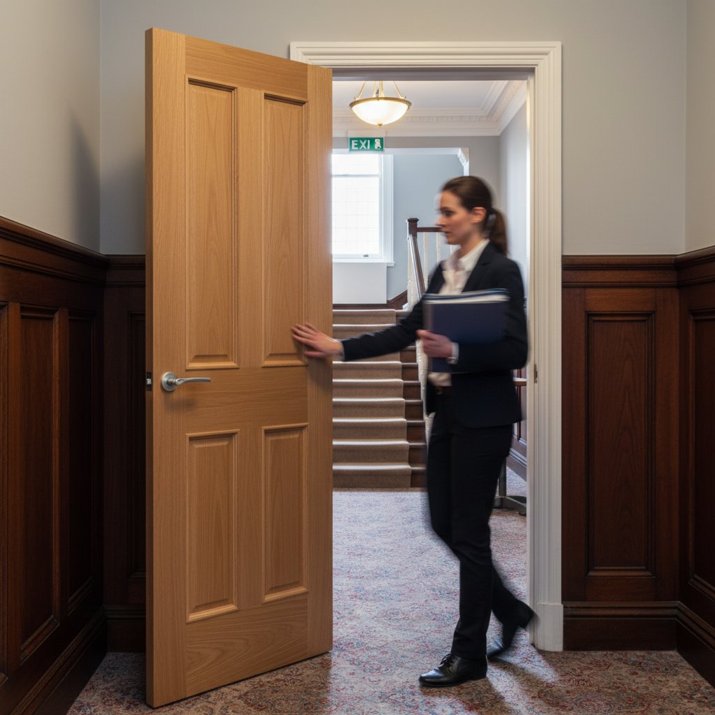 Premium Victorian Oak Fire Door with 4 Panels, 30 Minutes Fire Rated, Engineered Construction, and A-Grade Oak Veneer