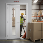 Premium White Glazed Fire Door - 30 Minutes Fire Rated with Clear Fire Glass and Solid Core for Extra Strength and Stability