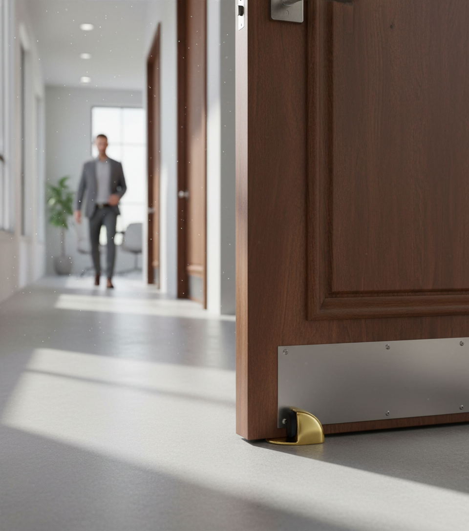 Premium Oval Floor Mounted Door Stop Available in Three Finishes for Enhanced Durability and Versatility