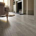 Premium 12mm Waterproof Grey Laminate Flooring 4V Bevel Edge 1375 x 188 mm - detail view