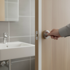 Premium Bathroom Turn and Release Handle in Polished Chrome and Satin Nickel for Contemporary Internal Doors - Image 2