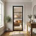 Internal Made-to-Measure Jet Black Door with 4 Light Obscure Glass, Fully Finished