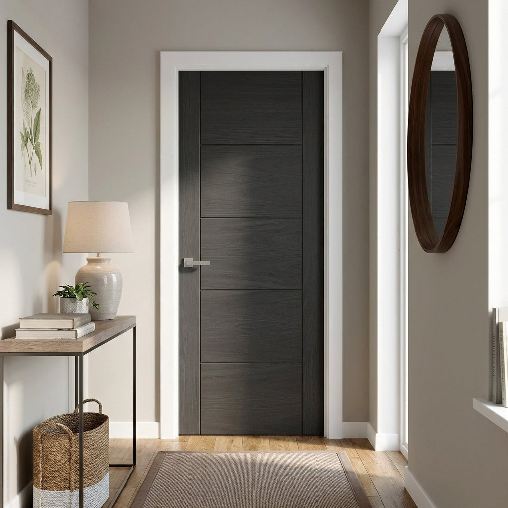 Made-to-Measure Black Internal Oak Door, Fully Finished, Solid Core