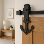Matt Black Barn Door Track Bracket Pair for Sliding Anchors