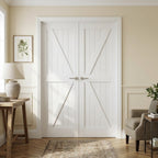 Internal Barn Pair Door White Primed with Solid Engineered Core
