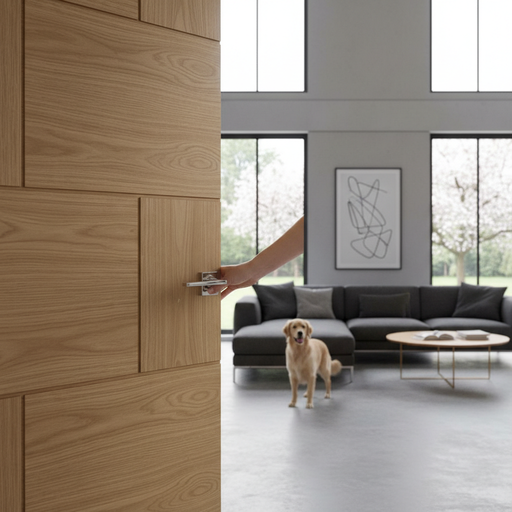 Premium Unfinished Internal Oak Door with Engineered Construction and A-Grade Veneer for Customization